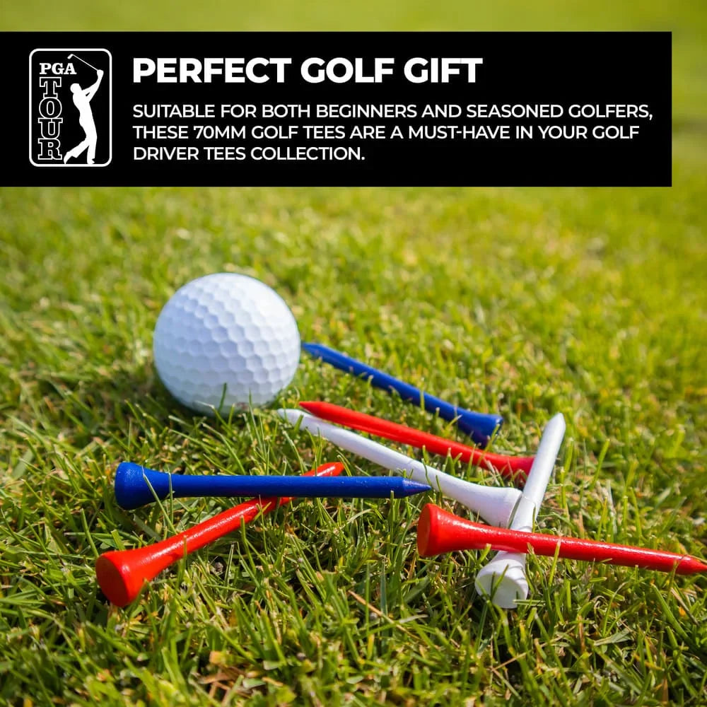 PGA TOUR 100 Wooden Golf Tees 7 cm