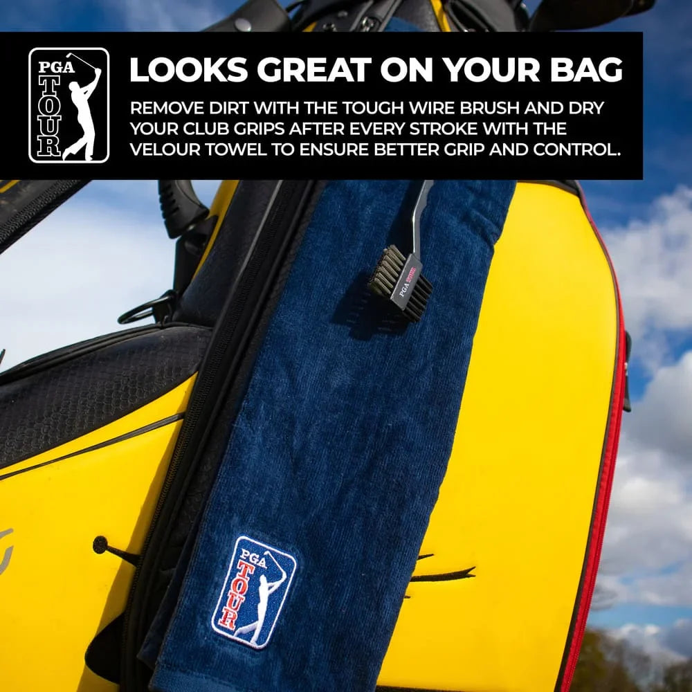 PGA TOUR Golf Towel and Brush Set